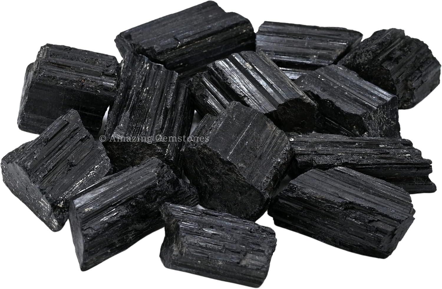 Amazing Gemstone Black Tourmaline Crystals Rough Stone in Bulk, 1lb Regular Pieces Turmalina Negra Piedra Originales, Large Black Tourmaline Crystal Healing Stones for Protection – Crafts Making
