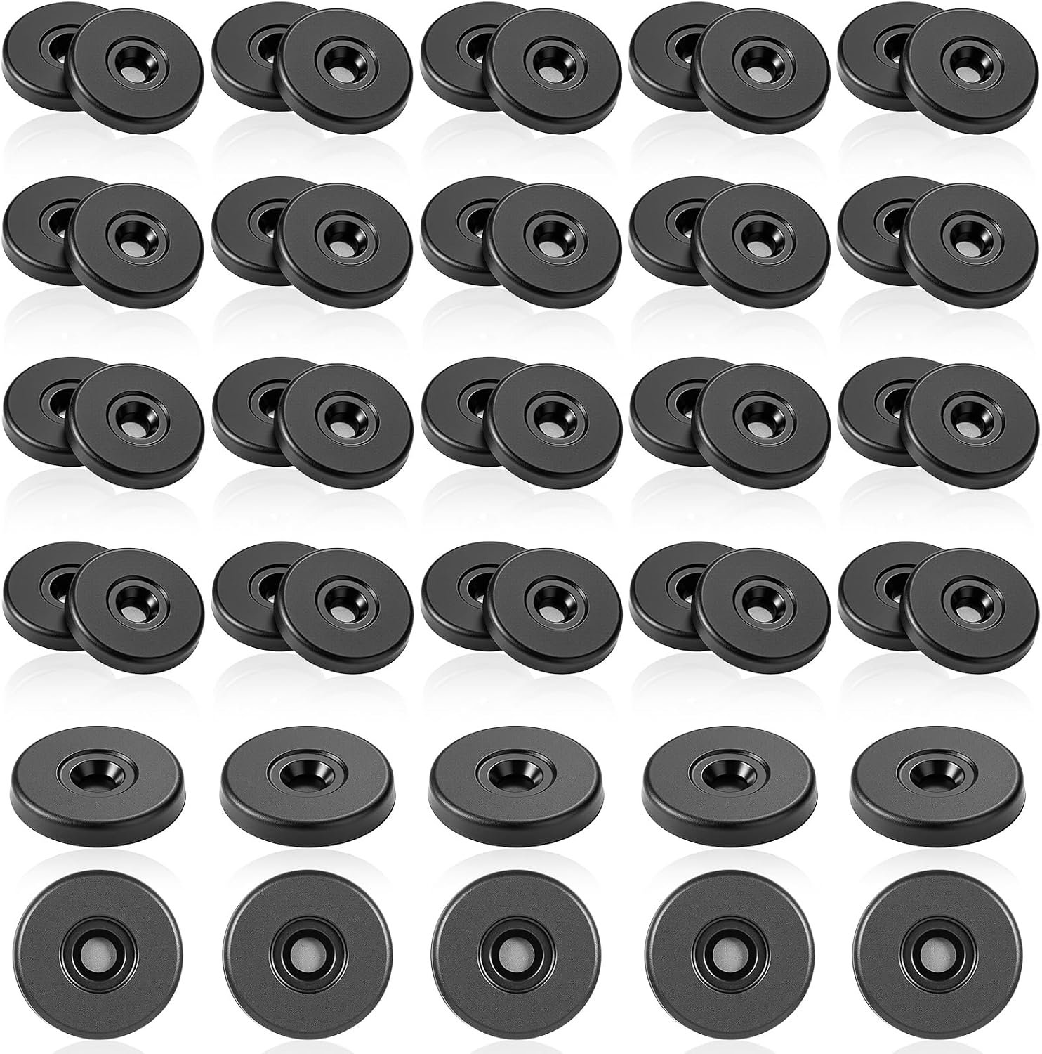 Weewooday 20 Pieces NFC Tags Stickers Black Anti Metal NFC Stickers Adhesive Metal Round Tags 1.18 x 0.18 Inches / 30 x 4.5 mm Compatible with Enabled Cell Phones Devices