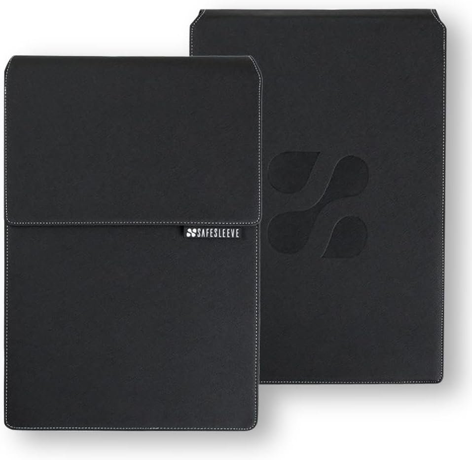SafeSleeve EMF Blocker 15-16 Inch Laptop Case with Mouse Pad, Black | 5G Shielding, Heat Blocking, Shockproof, Mouse Pad Included – for Women and Men