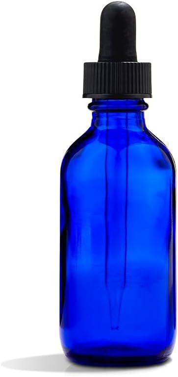 Whole Foods Market, Blue Glass Bottle with Dropper Cap, 2 Fl Oz