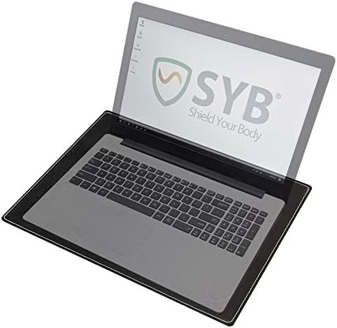 Shield Your Body – Laptop Lap Pad with SaferBody™, Anti Radiation Shield & Heat Shield Pad, EMF Blocker Laptop Pad for Up to 17in.Wide Device (15.9 x 12 inches), Jet Black PU Leather Color