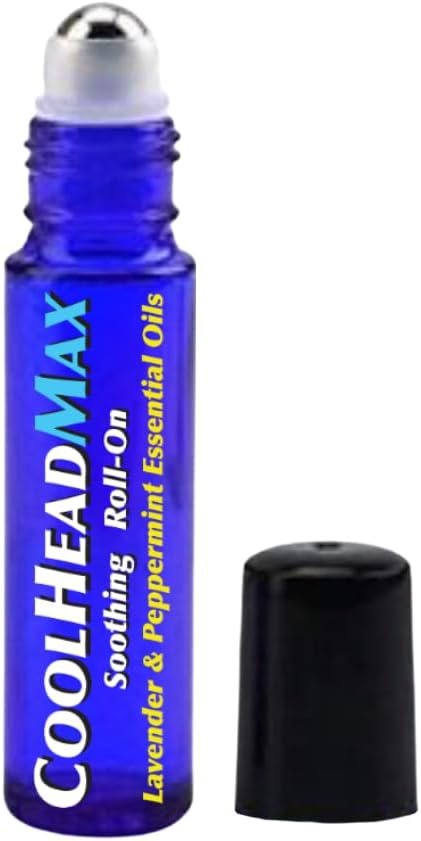 CoolHead Max Headache Roll On, Natural Essential Oil Migraine Topical, Headache Support Essential Oil Roller, Fast Cooling Comfort with Lavender and Peppermint Essential Oils (1 Pack)