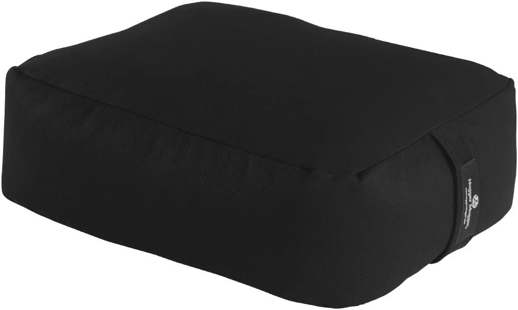 Hugger Mugger Zen Meditation Cushion – Wider Base, Use Horizontally or Vertically, Buckwheat Filled, Durable Fabric, Handmade in USA