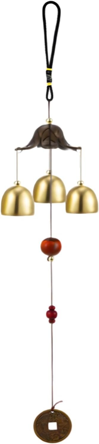 Feng Shui Wind Chimes for Good Luck Small Tibetan Brass Bells Windchimes Hanging Decor for Home Garden Outdoor Zen Campana de Viento Boho Asian Charms for Inside Outside Windstorm
