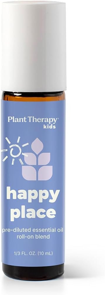 Plant Therapy KidSafe Happy Place Essential Oil Blend 10 mL (1/3 oz) Pre-Diluted Roll-On, Calming Aromatherapy for Stress, Relaxation & Emotional Balance