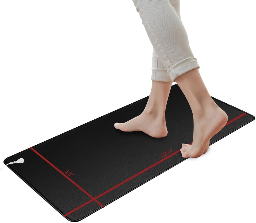 Grounding Mat for Improved Sleep, Reduced Anxiety, Pain, Headache Relief, Health Balance. Grounded Therapy. Connect to Earth While Indoors. Grounding Cord Included. 23.6″ x 11.8″