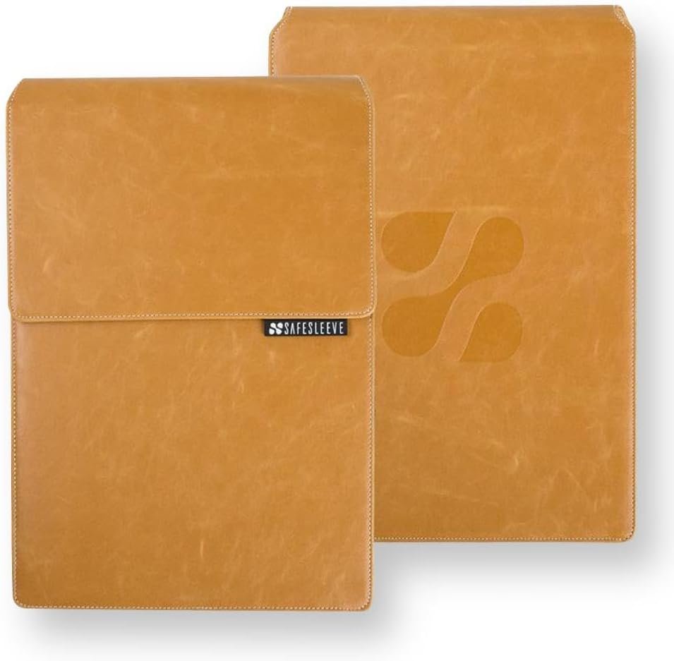 SafeSleeve EMF Blocker 12-14 Inch Laptop Case with Mouse Pad, Tan | 5G Shielding, Heat Blocking, Shockproof, Mouse Pad Included – for Women and Men