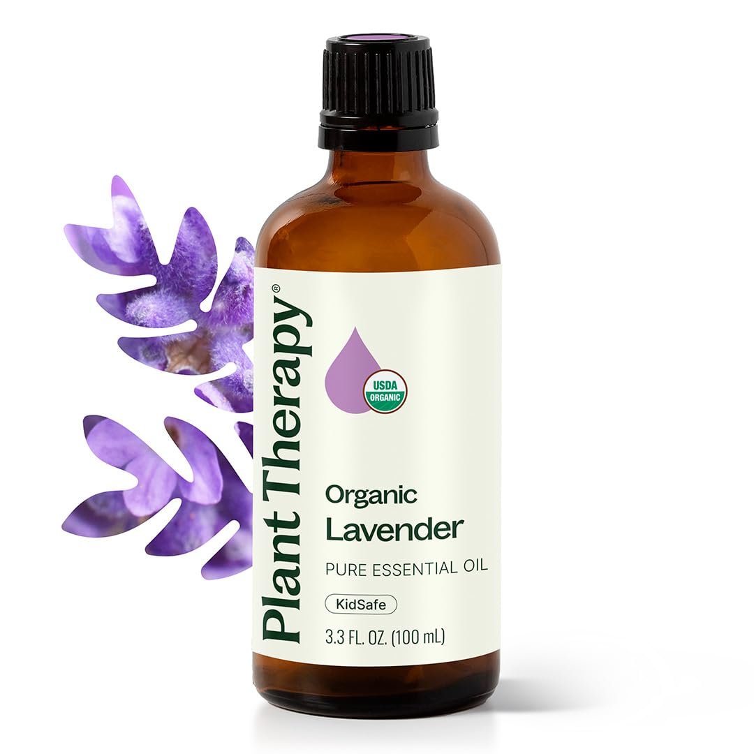 Plant Therapy Organic Lavender Essential Oil 100% Pure, USDA Certified Organic, Undiluted, Natural Aromatherapy, Therapeutic Grade 100 mL (3.3 oz)