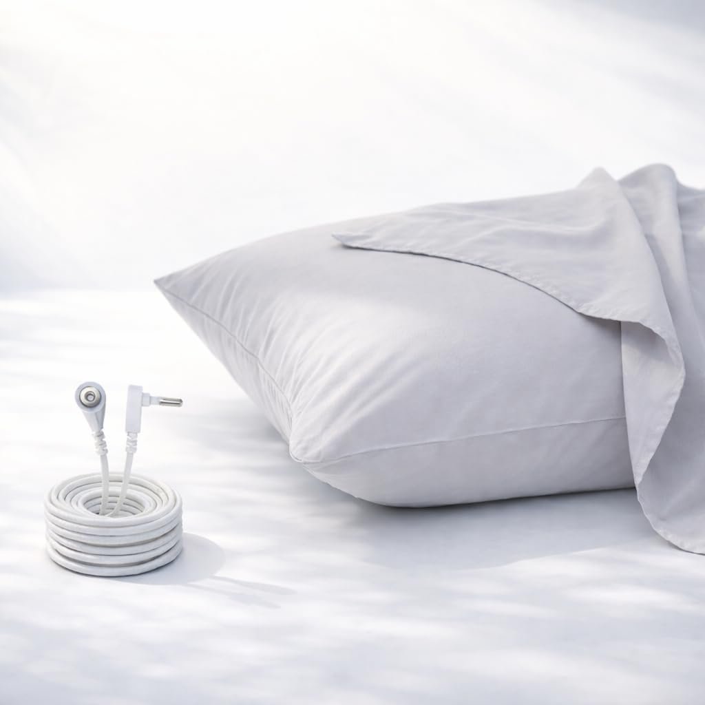 Luxury Grounding Pillowcase in Light Gray for King Size Pillow (Organic) Conductive Earthing Pillowcase