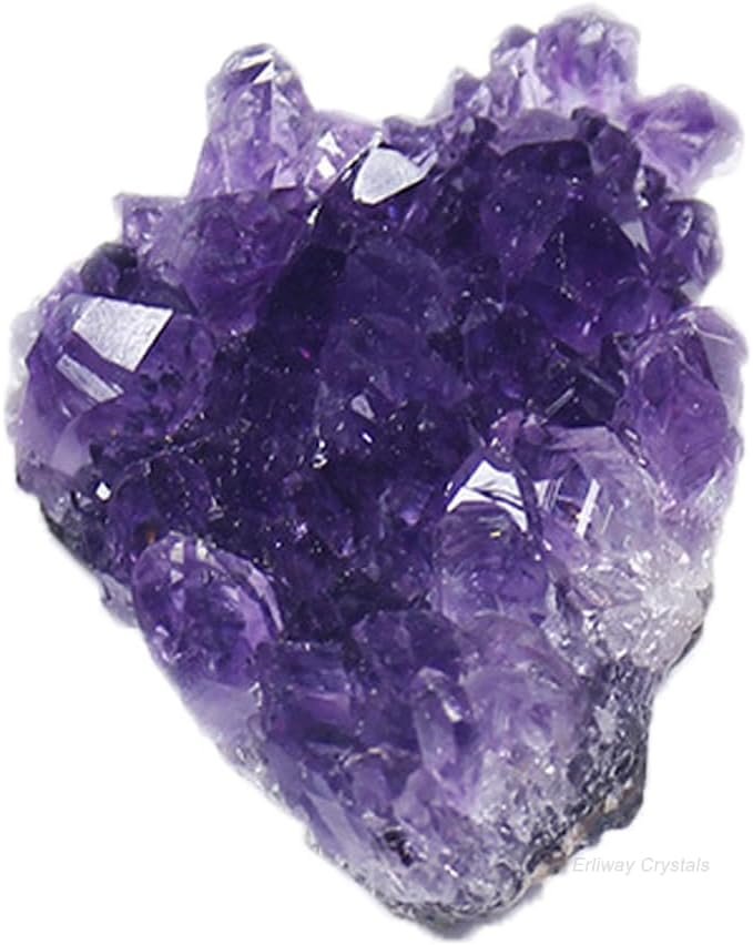 Erliway Natural Amethyst Crystal Cluster, 1.5”-2.4” Amethyst Quartz February Birthstone, Raw Crystals and Healing Stones for Birthday Gift Reiki Healing Meditation Home Decor (0.11-0.13 lb)
