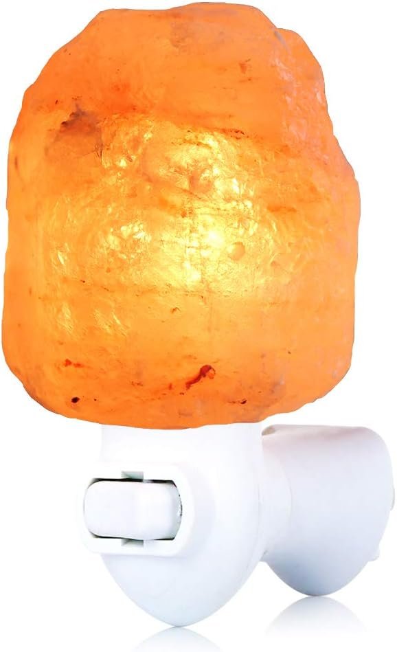 pursalt Himalayan Salt Lamp Night Light Plug in, Certificated 360 Degree Rotatable Wall Plug with Extra 2 Replacement Bulbs Bathroom Bedroom Night Light, Pink Crystal Rock Salt Hand Crafted