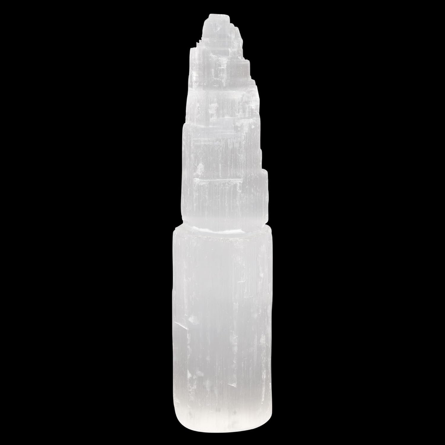 Wish Well Extra Large Selenite Tower – 8” Selenite Crystal Tower – Mined and Crafted in Morocco – Ideal for Cleansing and Recharging Crystals and Healing Stones, Meditation, and Home Decor
