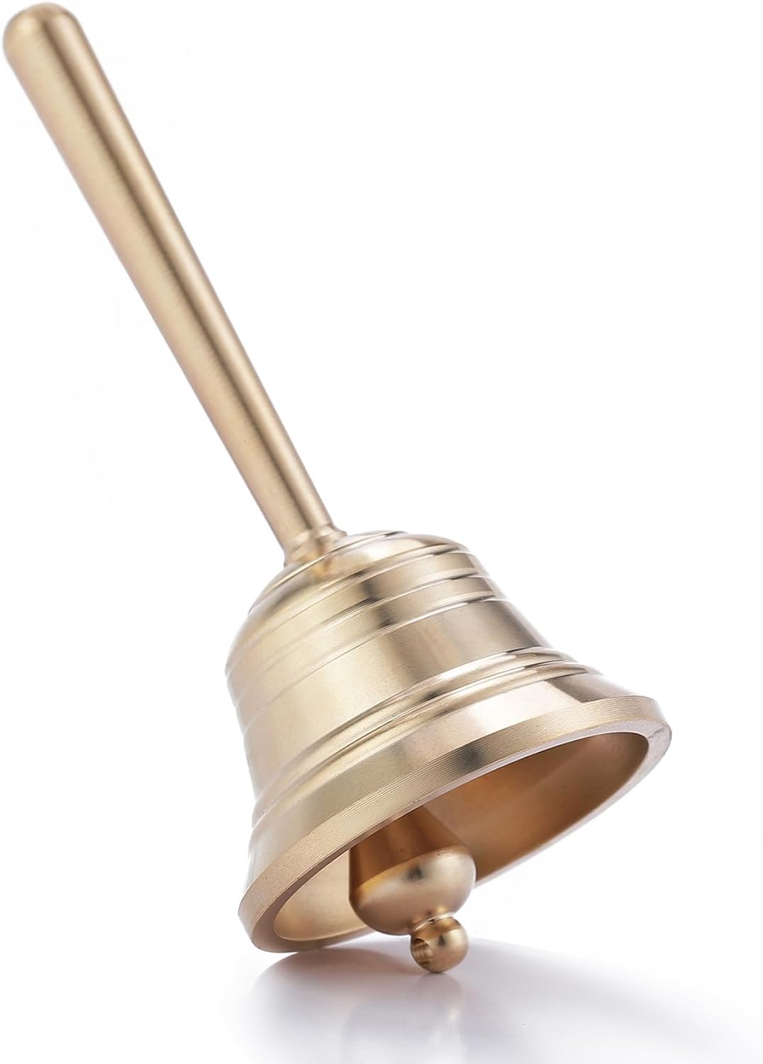 Small Solid Brass Hand Call Bell for Seniors, Bedside,Teacher and Bedridden, Wedding Bell, Dinner Bell, Tibetan Bell, Meditation Bell Classroom Bell (Small)