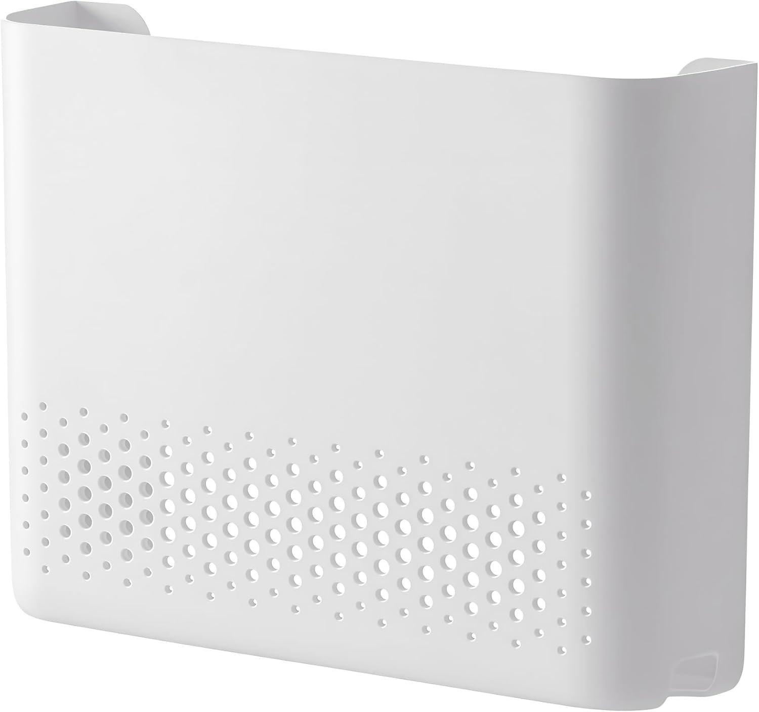 Wall Mounted Router Storage Box WiFi Router Organizer with Heat Dissipation Holes, Cable Management Box for Living Room, Bedroom, Study, Dorm, Apartment,White – No-Drill