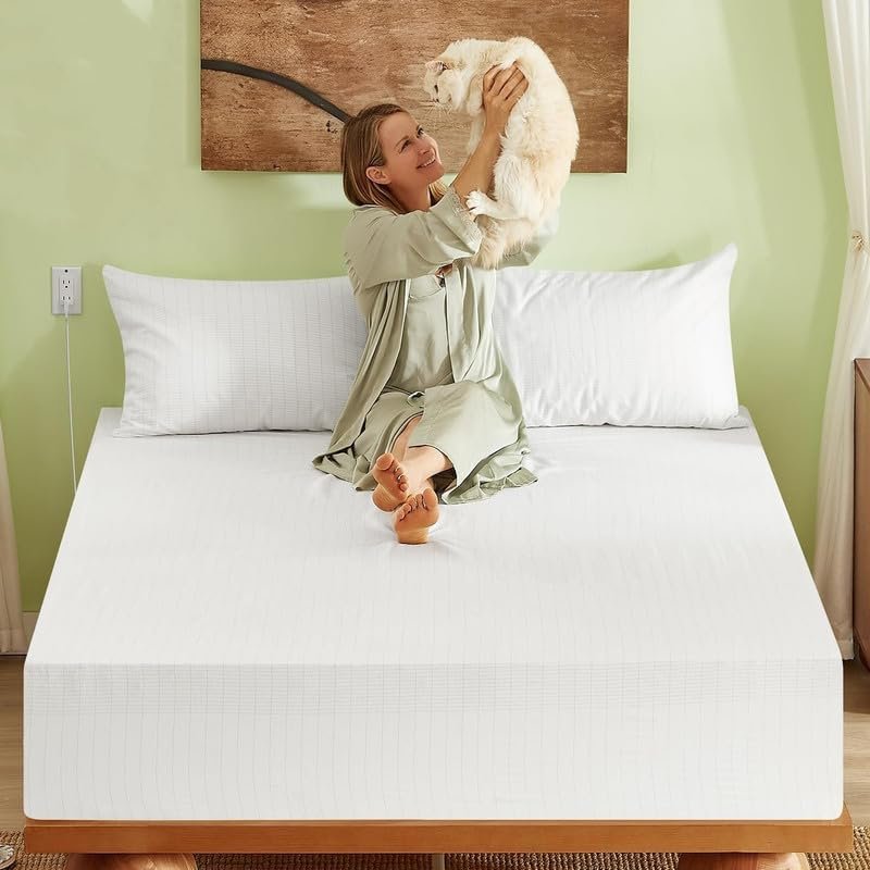Bamboo Viscose Grounding Sheets, 10% Silver Infused Grounding Cooling Bed Sheets, Silky Breathable Than Cotton for Hot Sleeper, 15 Deep Pocket Grounded Fitted Sheets Only, White King