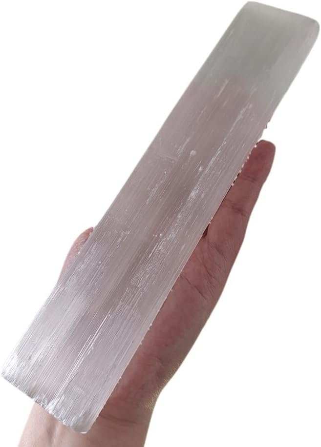 8 x 1.5 in Large Selenite Charging Plate for Crystals Healing Stones Rectangle Selenite Sticks Wand Cleanse Crystals, Amplify Energy, Spiritual Gift for Women, Reiki, Chakra, Yoga, Wicca, Meditation