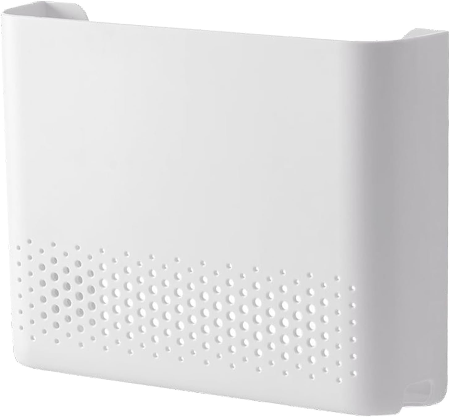 Wall Mounted WiFi Router Storage Box, White ABS Router Organizer with Ventilation Holes, 10x7x2 Inch Cable Management Box for Living Room, Bedroom, TV Cabinet