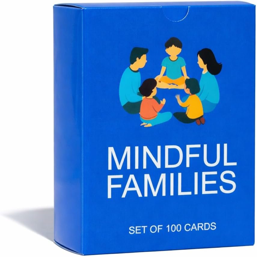 100 Mindful Families Conversation Cards – Mindfulness, Gratitude & Breathing Prompts for Self Care at Home, Travel & Therapy