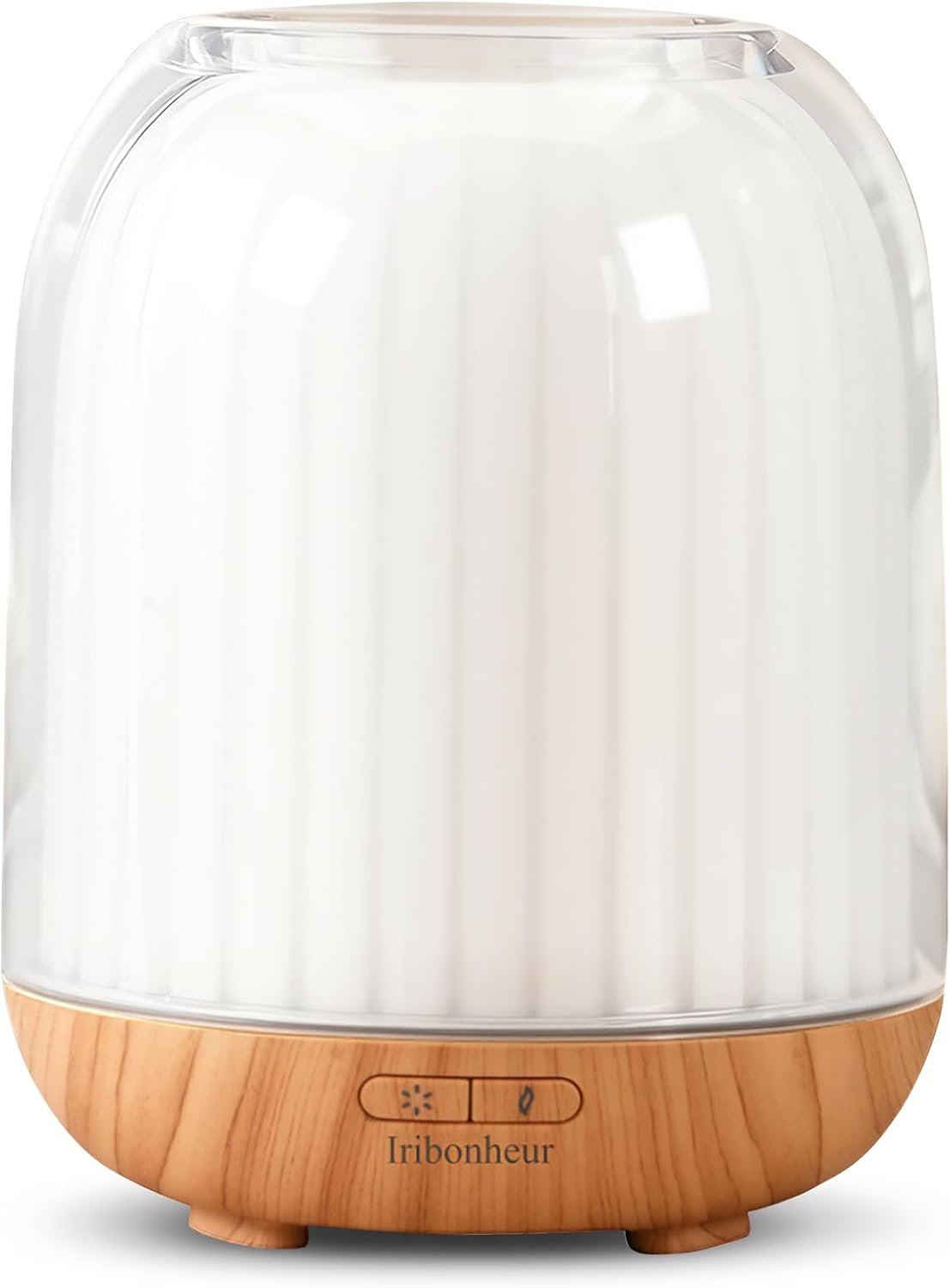 Essential Oil Diffuser with Night Lamp | 120ml USB Portable Aroma Diffuser with Wood-Grain Base & Glass-Look Cover | Humidifier with Lights | Small Humidifier for Bedroom, Office | Room Décor | Gift