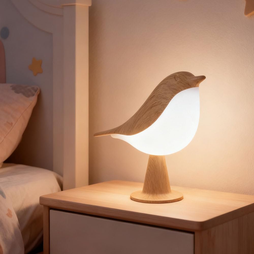 IFTHFOUR Bird Cordless Table Lamp, Small Cordless Bedside Lamp with 3 Color Temperature, Touch Sensor & Rechargeable Battery – Night Light for Kids, Bedroom, Bedside, Office, and Outdoor Use