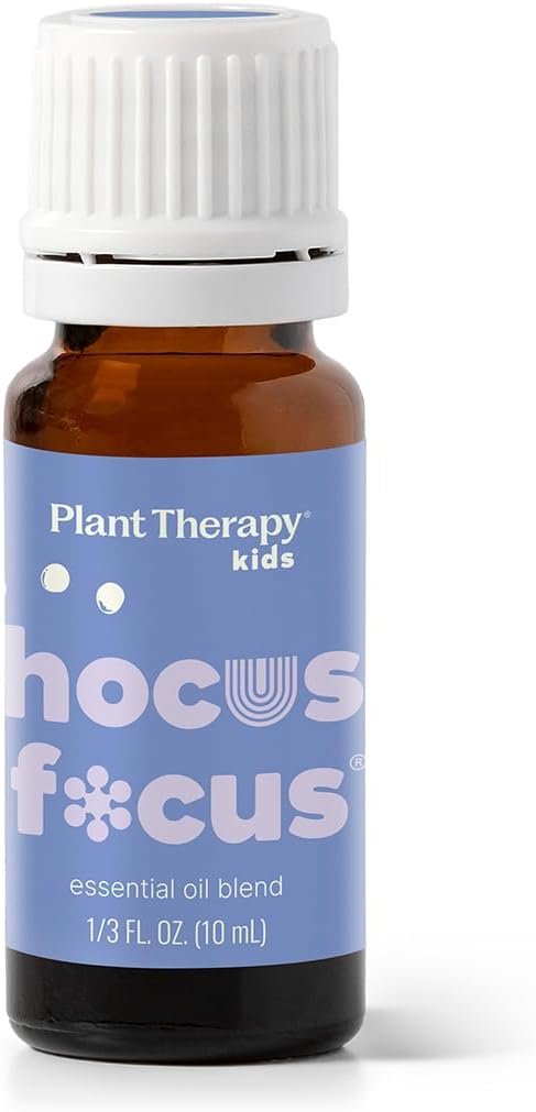 Plant Therapy Kids Hocus Focus Essential Oil Blend 10 mL (1/3 oz) 100% Pure, Undiluted, Aromatherapy Blend for Focus, Attention, and Concentration, KidSafe