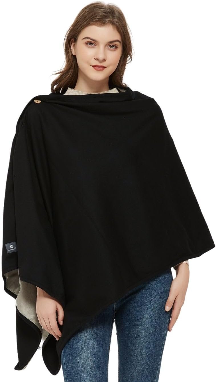 Radia Smart EMF Poncho Blanket, 5G, Wearable Faraday Blanket, RF Shielding, WiFi Blocker, EMF Clothing 28″ x 72″, Black/Grey
