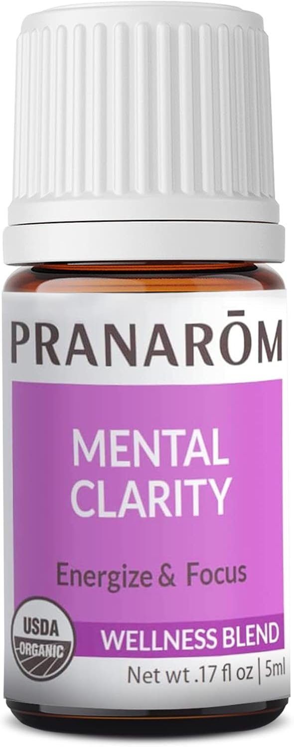 Pranarom – Mental Clarity & Focus Essential Oil, Pure Essential Oil for Diffusers, Revitalizing Aroma Oil, Lavender, Lemon, Peppermint, and More, Organic Essential Oil Blend, 5 ml