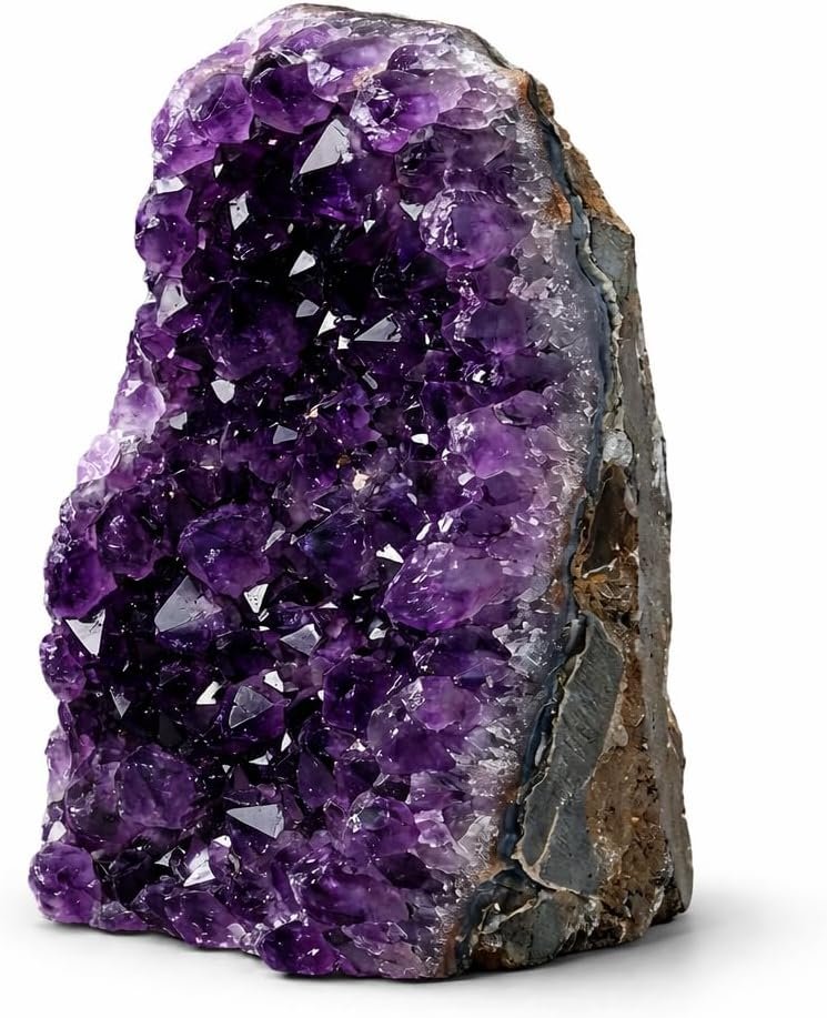 Large Natural Amethyst Crystal Cluster (1.5–2 lb) – Raw Brazilian Purple Geode Druzy Quartz – Healing Crystal Stone for Home Decor, Meditation, Chakra Energy & Spiritual Gifts