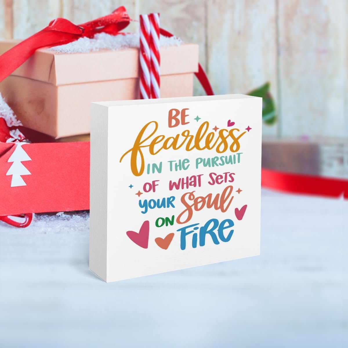 Inspirational Room Office Desk Decor for Desk Shelf Tabletop Bedroom Decor Cheer Up Gifts Motivational Quote Sign Christmas Thanksgiving Birthday Appreciation Gifts for Women Men Friend