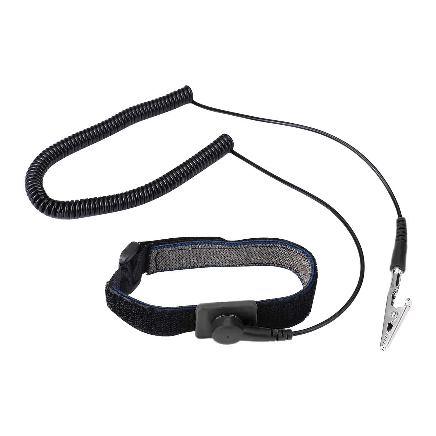 Anti Static Wrist Strap, 11″ Anti Static Wristband Grounding Bracelet with Alligator Clip and Extendable Long Cable, Fits Wrist Circumference 6″ to 8.5″. [Black]