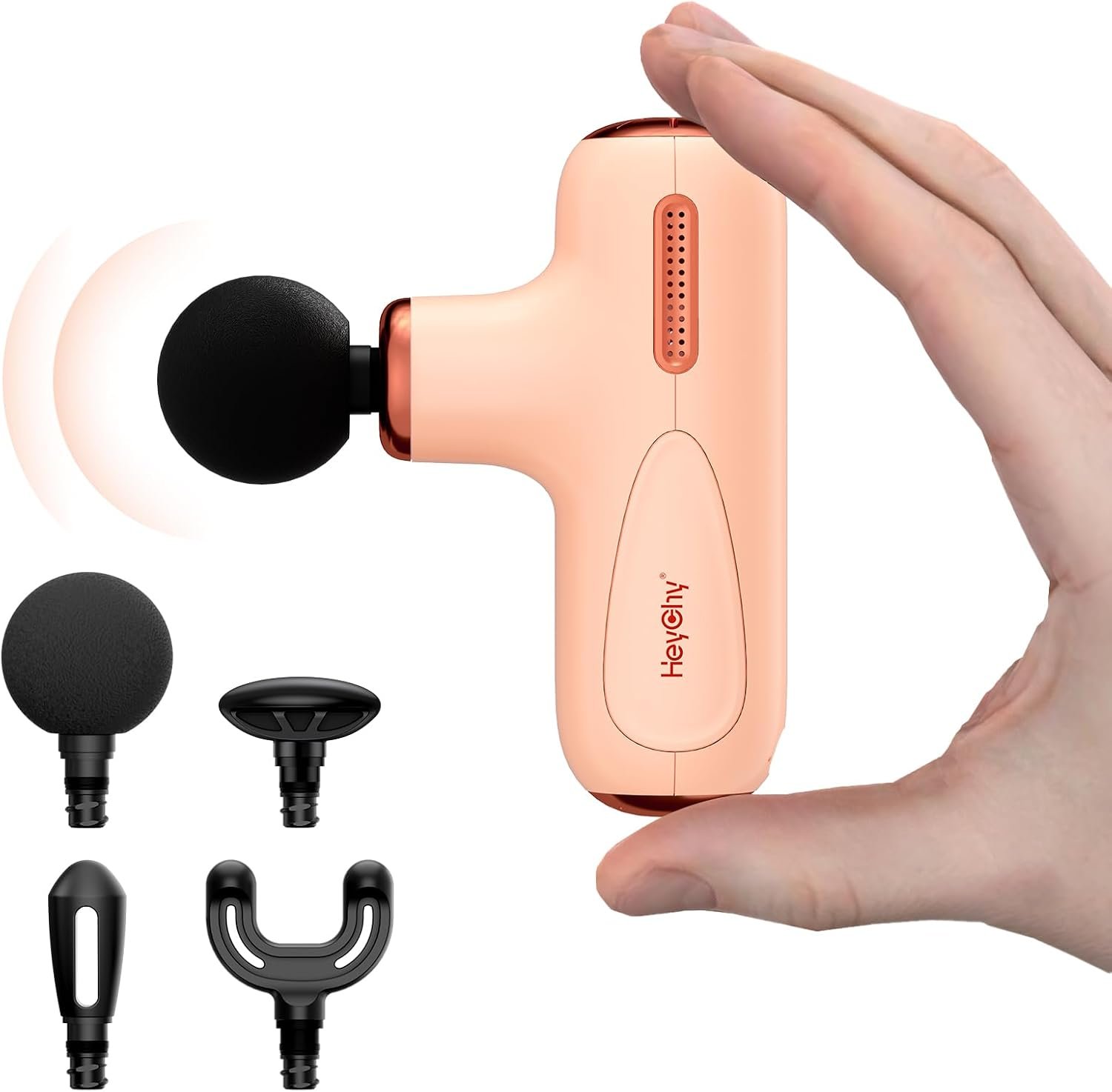 HEYCHY Mini Massage Gun Deep Tissue, Portable Muscle Massager, FSA Eligible | Quiet Operation, 4 Heads, Men Women Athletes Back Neck Shoulder Muscle Care