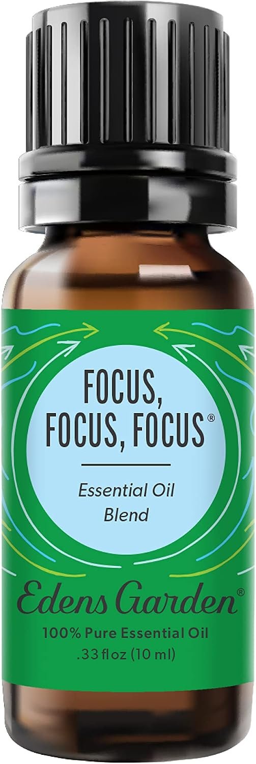 Edens Garden Focus, Focus, Focus Essential Oil Blend- 100% Pure Premium Grade, Undiluted, Natural, Therapeutic, Aromatherapy, The Best for Diffusing, Kid Safe, Humidifiers, Skin 10 ml (.33 fl oz)