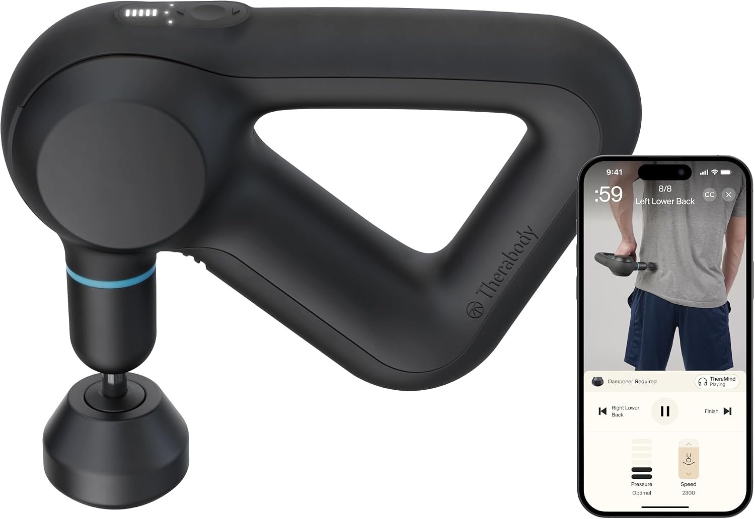 TheraGun Therabody Prime (5th Generation) – Deep Tissue Percussion Therapy Massage Gun – Bluetooth Enabled, Personal Massager for Pain Relief in Neck, Back, Leg, Shoulder and Body (Black)