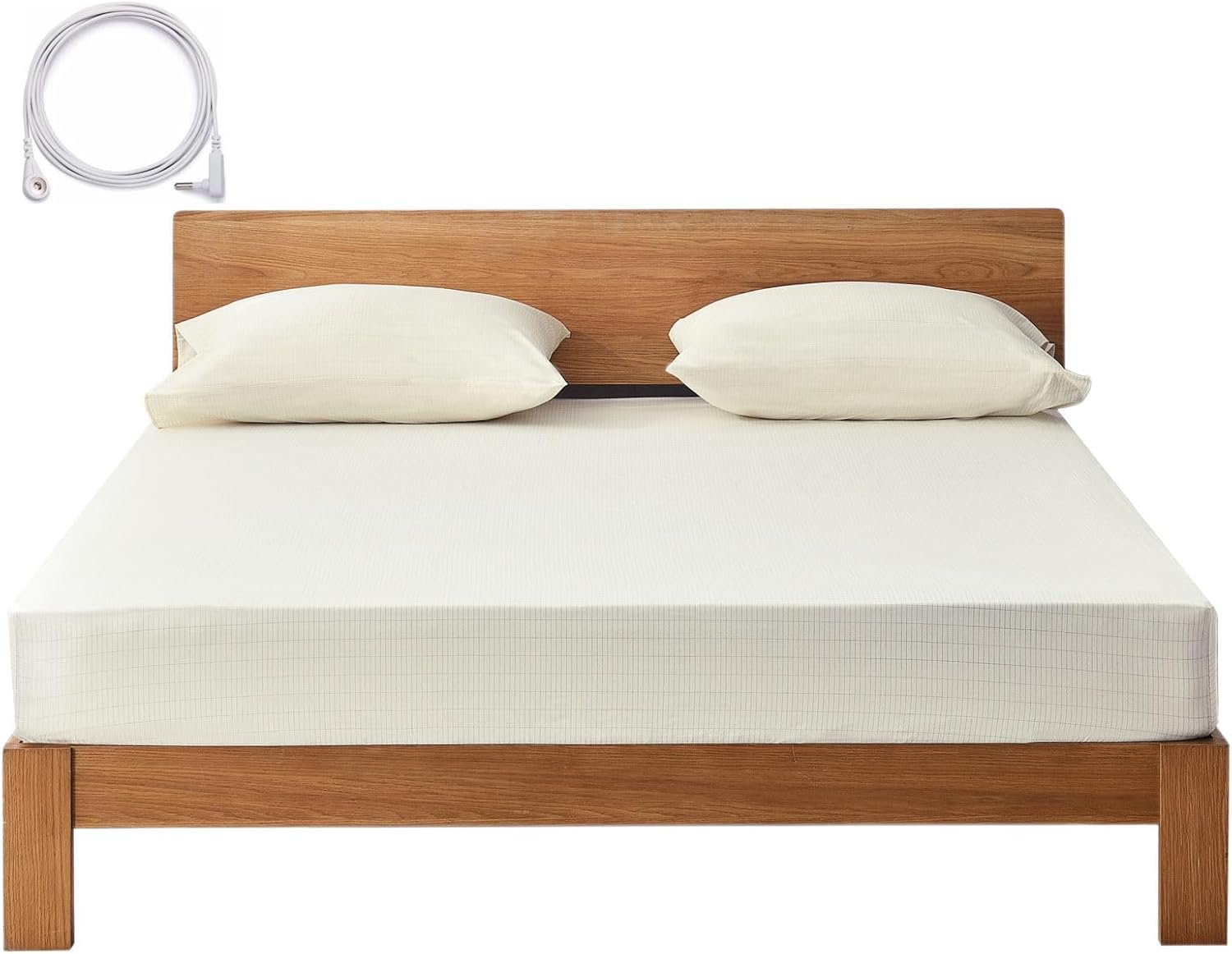 Grounding Sheets Full Deep Pocket 12% Silver Fiber and 88% Organic Cotton, Fitted Earth Grounded Bed Sheets for Improved Sleep (Beige, Full – 54″x75″x15″)