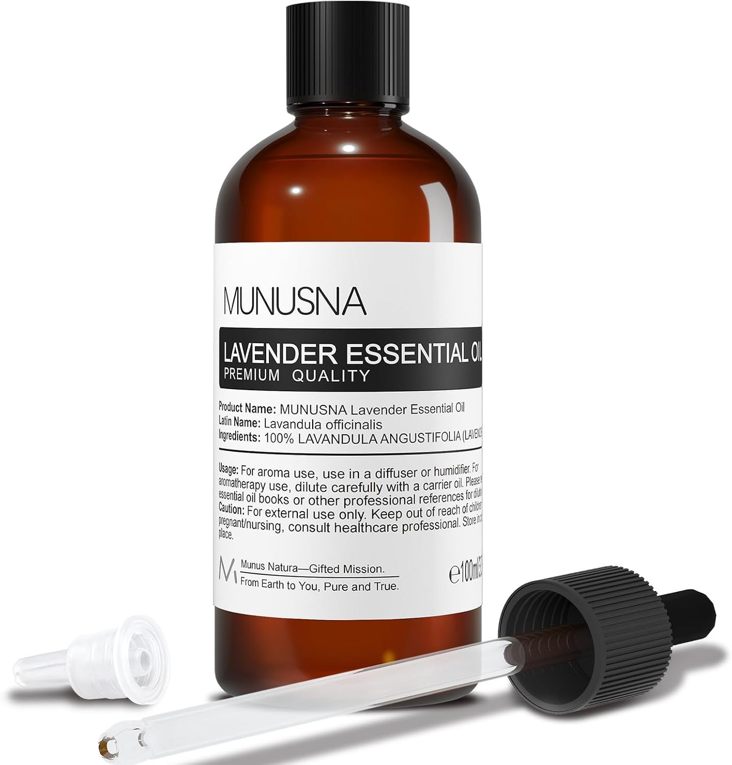 Lavender Essential Oil for Skin Hair Care, Diffuser, Aromatherapy | Ideal for Laundry, Relaxing, Home, DIY Candle Soap Making, 100ML / 3.38fl.oz