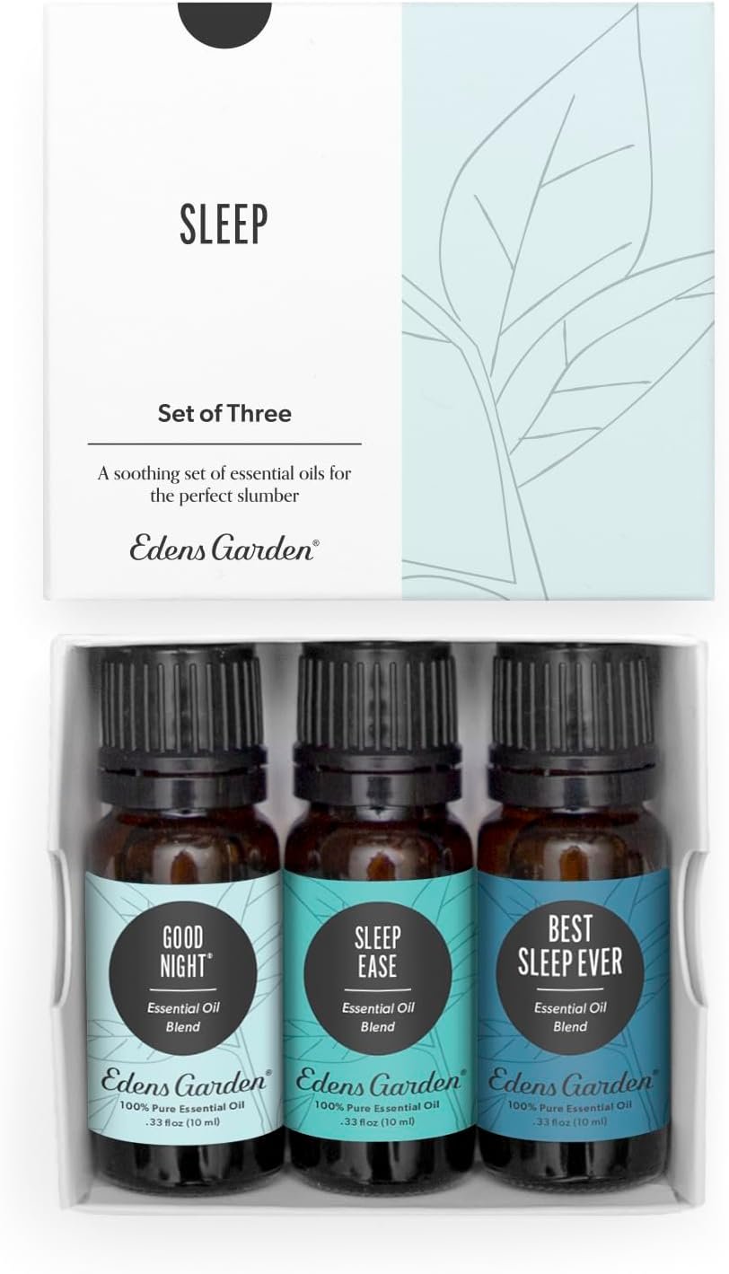 Edens Garden Sleep Essential Oils 3 Set 100% Pure Therapeutic Grade Blends for Restful Nights: Good Night & Best Sleep Ever Use with Diffusers, Humidifiers & Skin, 10 ml/ 3 Pack