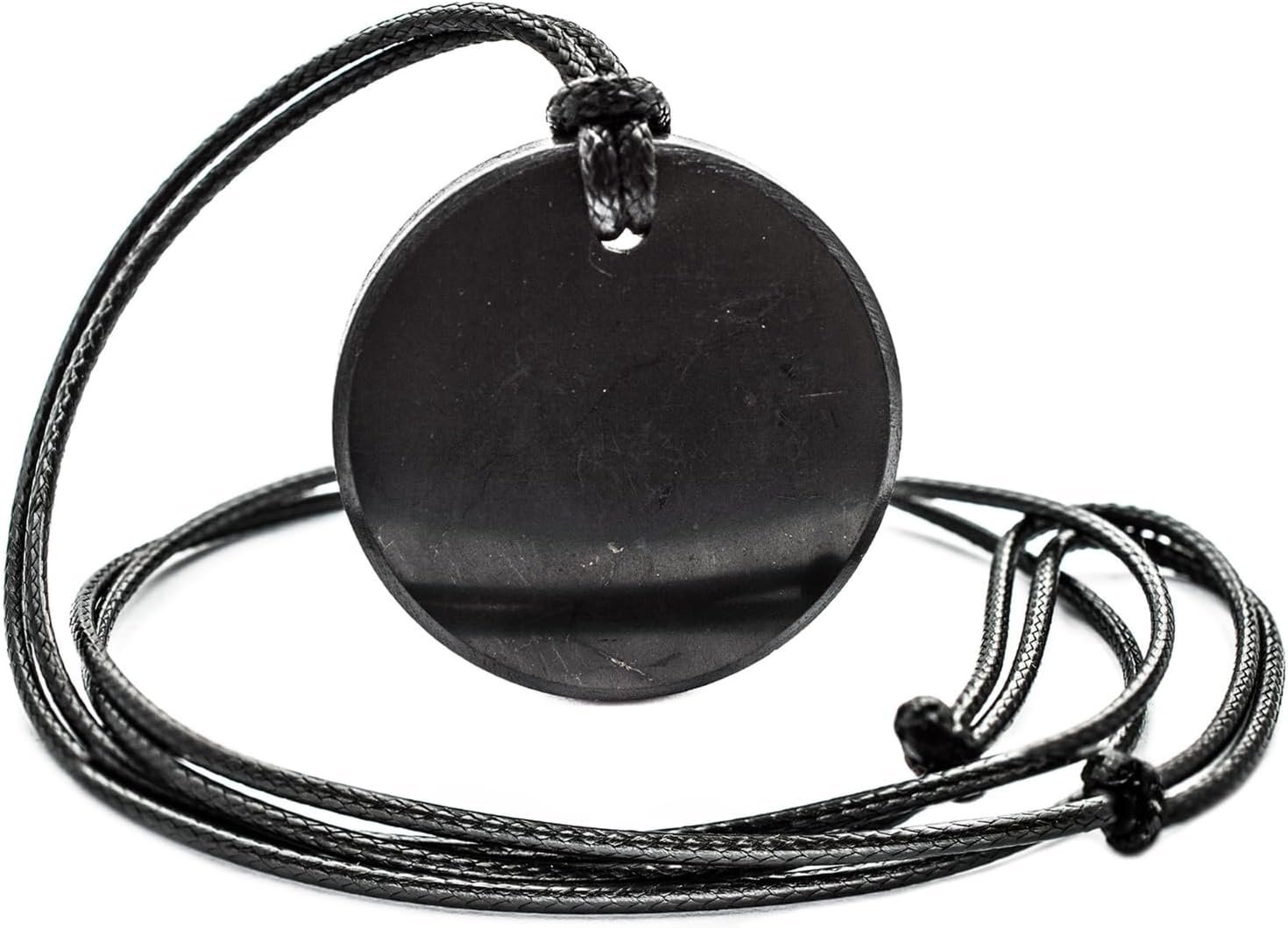 Pendant – Circle Base – Wearing this Shungite Necklace Improves and Protect Your Energy Flow – Stone from Russian Mine