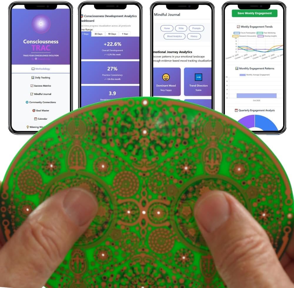 Portal Plate – Meditation Enhancement Tool with Consciousness Tracking – Sacred Geometry Device for Deep Spiritual Practice & Awareness Expansion – Includes Free App 5.75″×4.25″