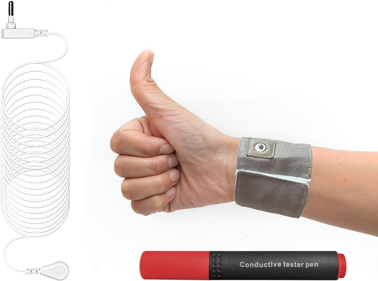 NIULAFR Grounding Wrist Strap, 100% Silver Fiber Grounding Wristband for Stress Relief, Increase Energy, Earth-Connected Bracelet 2.8×10.2in