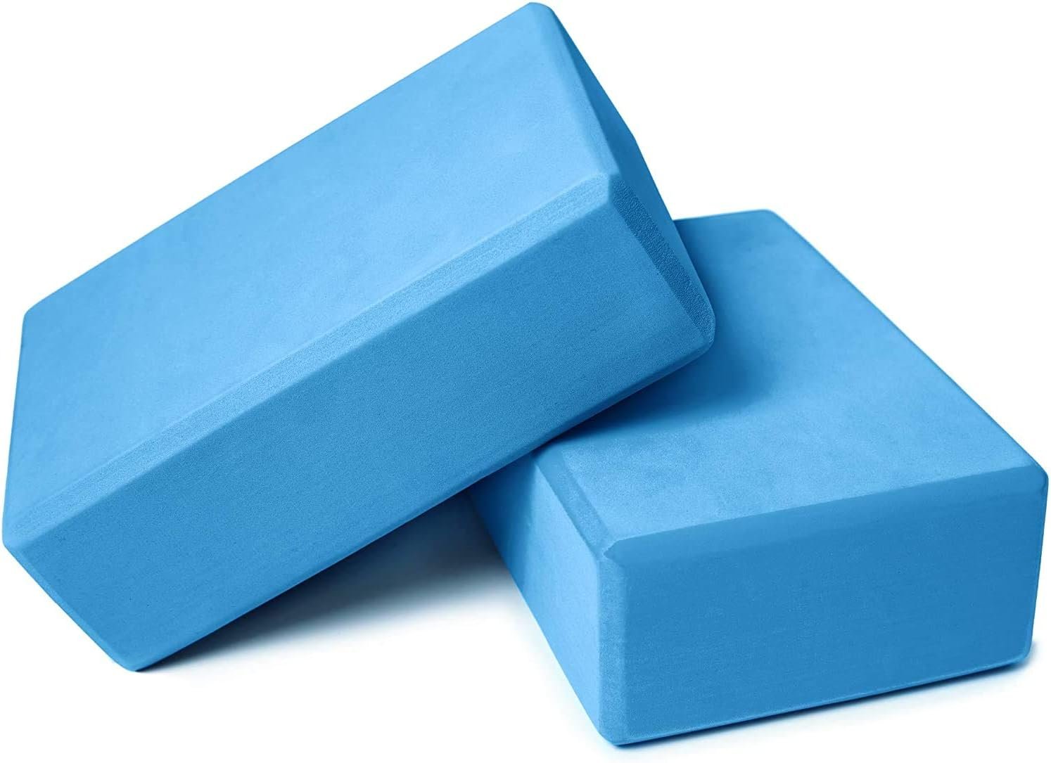 Yoga Blocks 9x6x3, 2 Pack High Density Yoga Brick Foam Blocks to Improve Strength, Flexibility and Balance, Light Weight and Non-Slip Surface, Pilates and Meditation (Gemstone Blue)