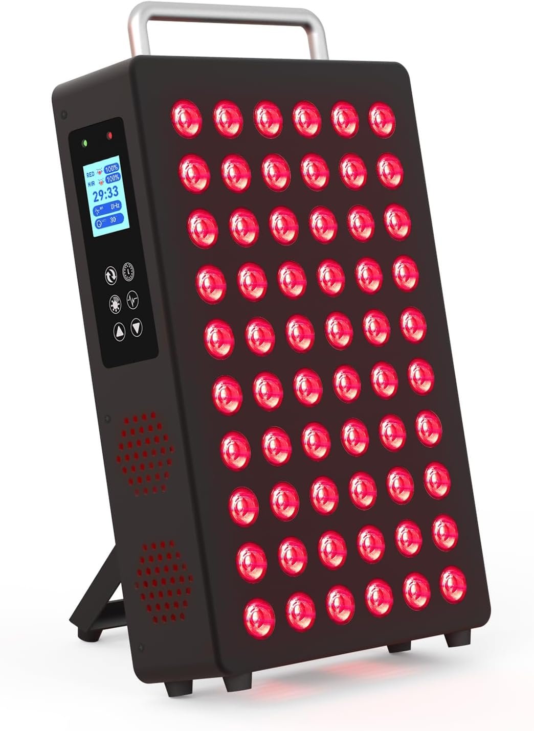 Red Light Therapy Panel, with 660nm & 850nm Near-Infrared Light – 300W High-Power Red Light Panel for Face & Body, Supports Skin Care, Pain Relief, and Muscle Recovery (Black) | 60 Dual-Chip LEDs, 9 Pulse Modes, LCD Touch Screen, Flicker-Free