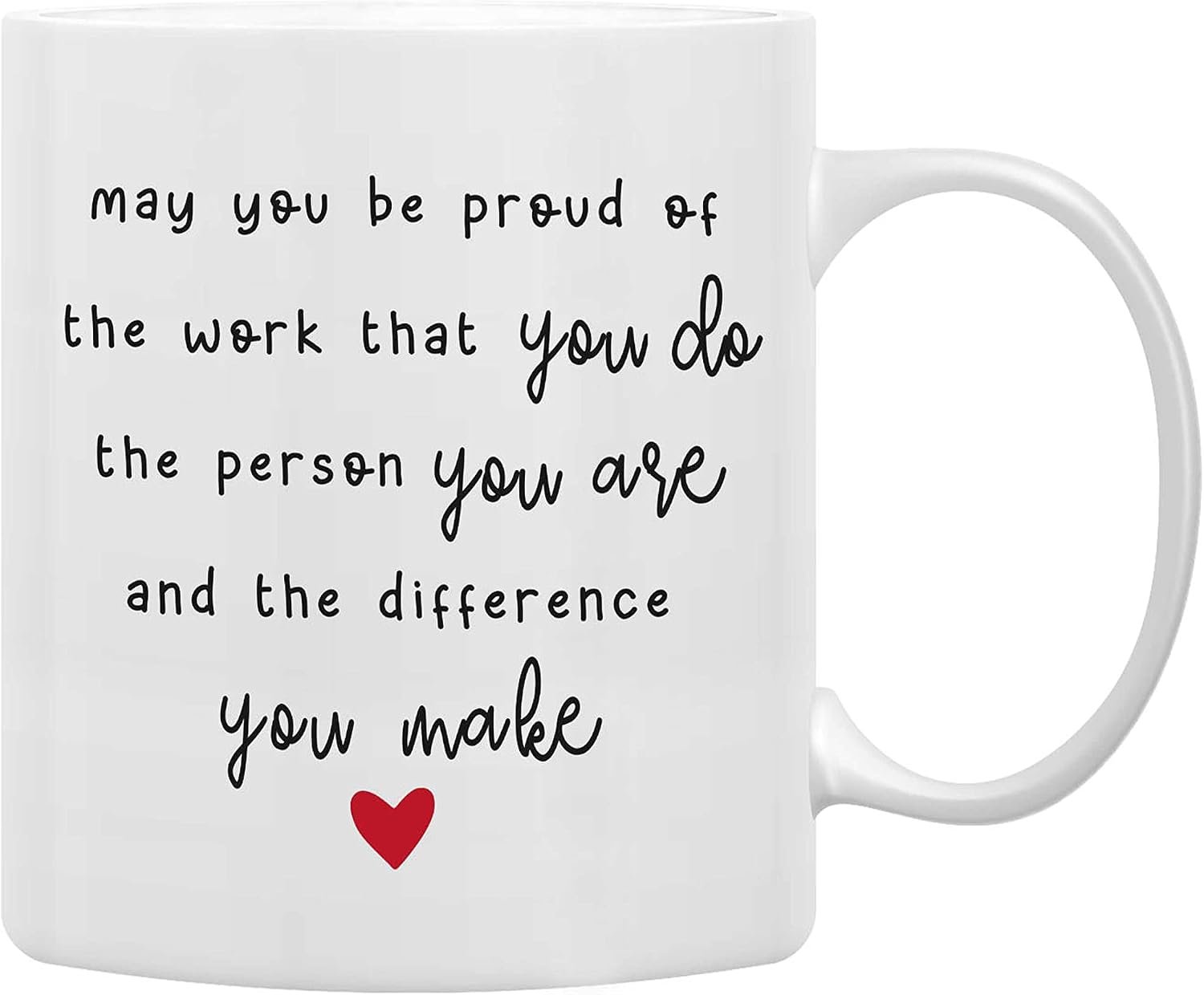 QASHWEY Inspirational Quote May You be Proud of the Work That You Do Coffee Mugs Mug,Coworker Retirement Goodbye Farewell Gifts,Office Affirmation Gifts Double Side Printed Ceramic Mug Cup 11 Ounce