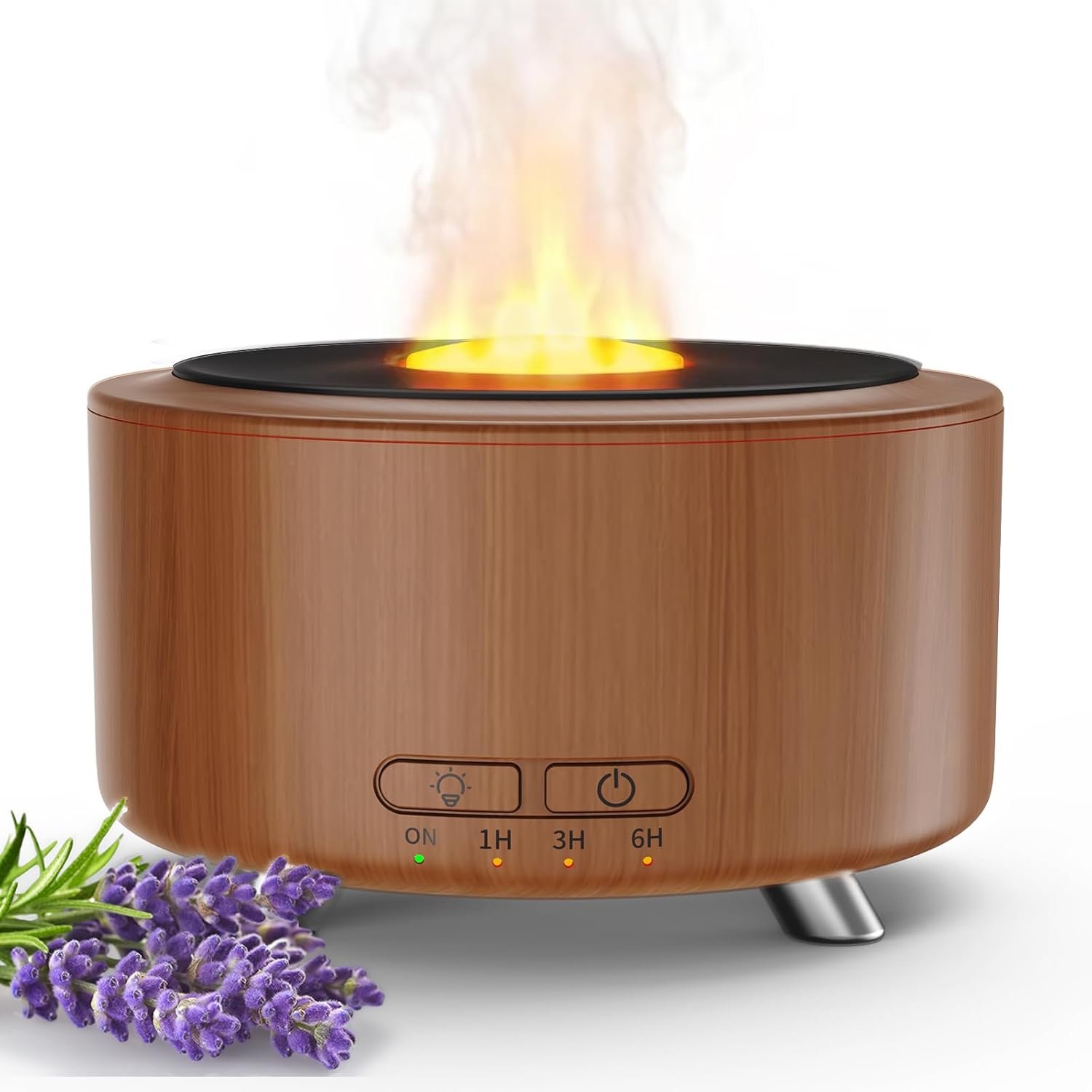 Essential Oil Diffuser for Home, 500ML Aromatherapy Diffuser Oil Machine for Office Room Yoga, Aroma Diffuser with Auto-Off Function, 9 Colors LED Night Light, Dark Wood