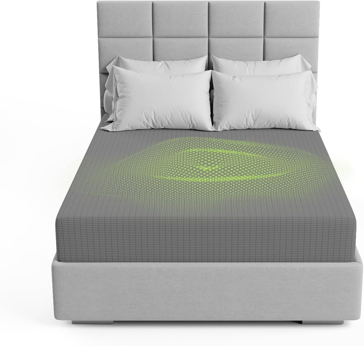The Grounding Co. Fitted Terra Grounding Sheets Queen Size – Premium Organic Cotton Earthing Sheet with Silver-Infused Threads– for Sleep, Recovery & Wellness – Gray