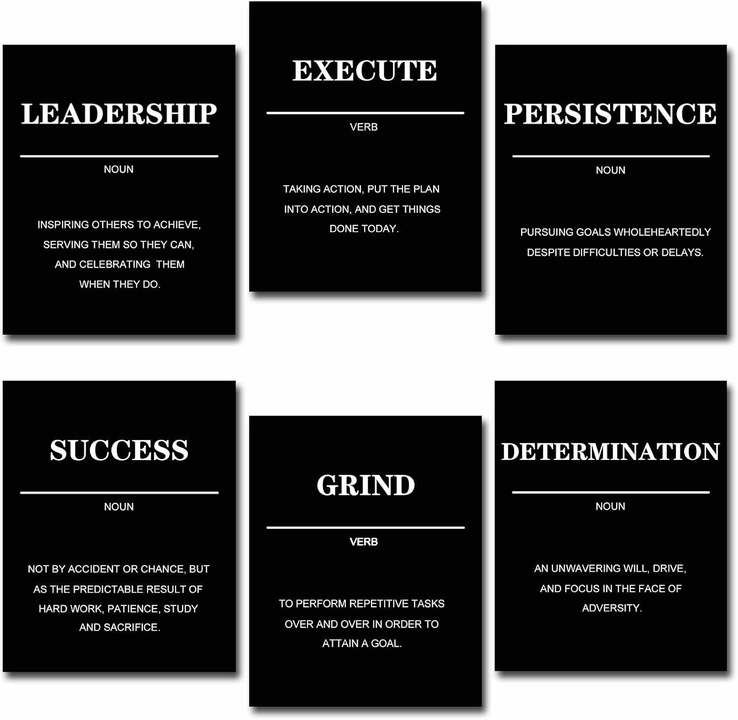 Inspirational Wall Art, Motivational Wall Art, Positive Quotes & Sayings Posters, Inspirational Wall Decor for Bedroom Living Room,Decoration Office Wall Decor(Set of 6,8x10in, Unframed) 1