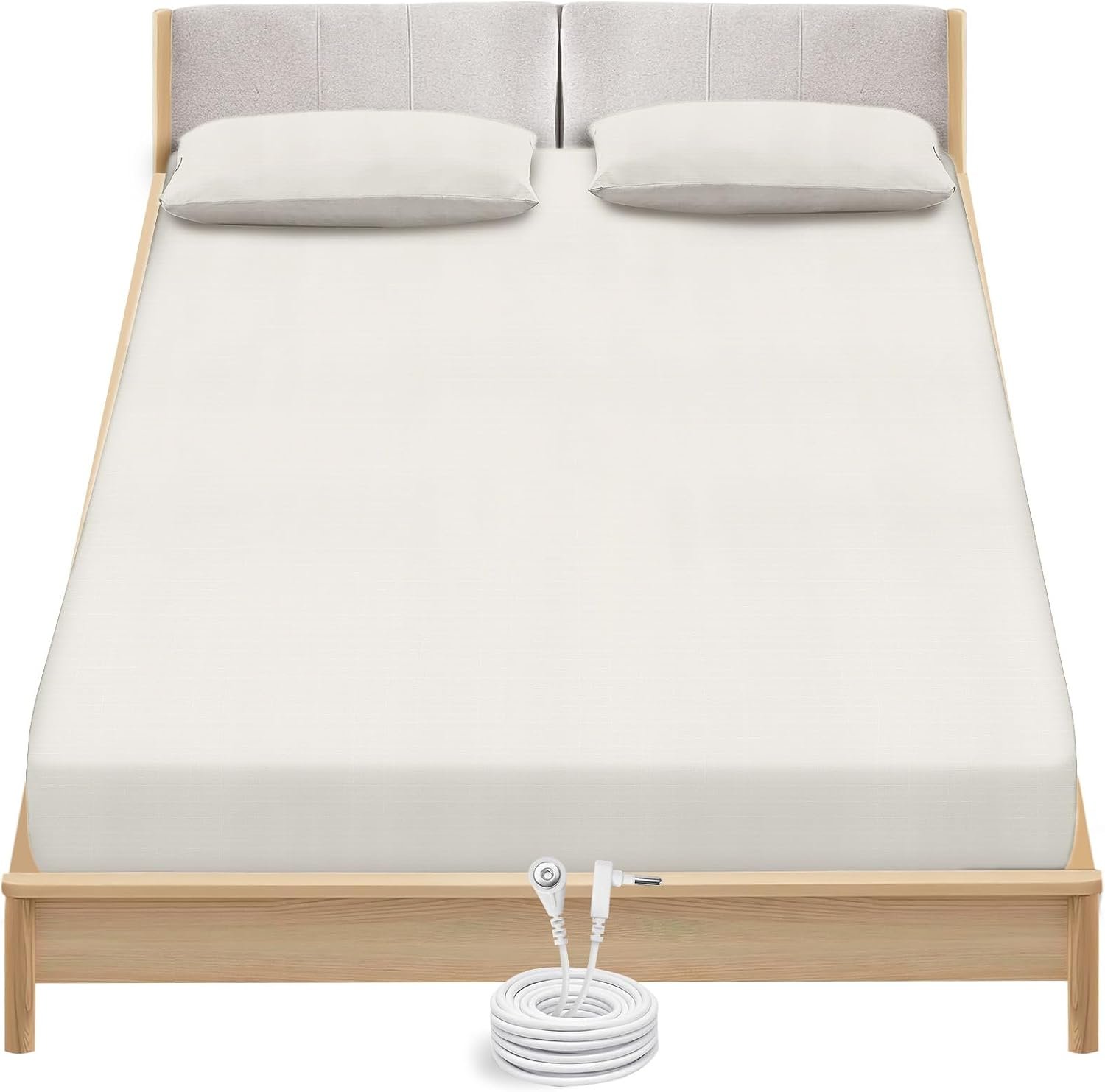 Grounding Sheets King Size Cotton Silver Fiber Fitted Sheet White Color 80×78 Inch Size OlStyle 1