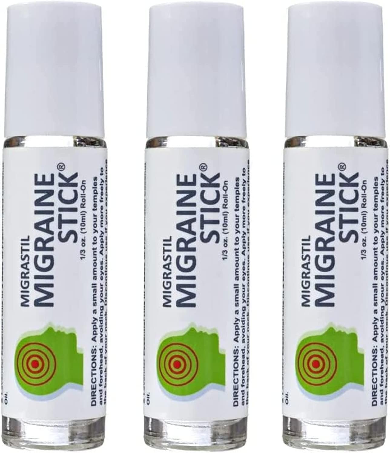 Basic Vigor Migrastil Migraine Stick Rollon – Fast Cooling Comfort for Your Head 3-Pack. Aromatherapy with Peppermint & Other Essential Oils. Metal Roller. Made in USA by Basic Vigor