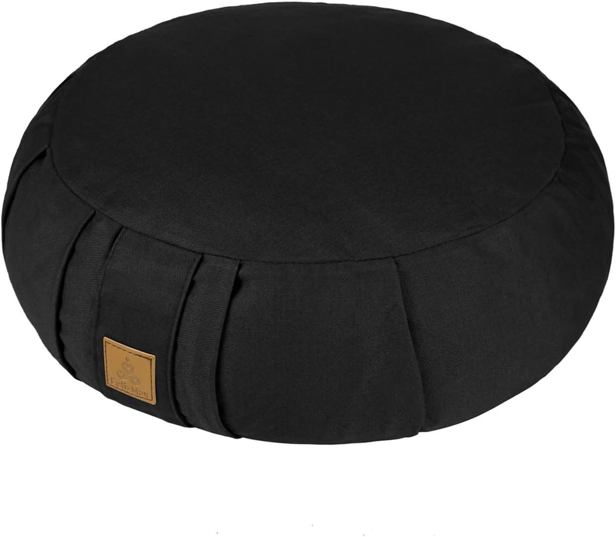 Round Zafu Meditation Cushion D=16″ H=5.5″ Zabuton Meditation Pillow Yoga Bolster Yoga Pillow Floor seat Zippered Organic Cotton Cover Natural Buckwheat kneeling pillow-Large