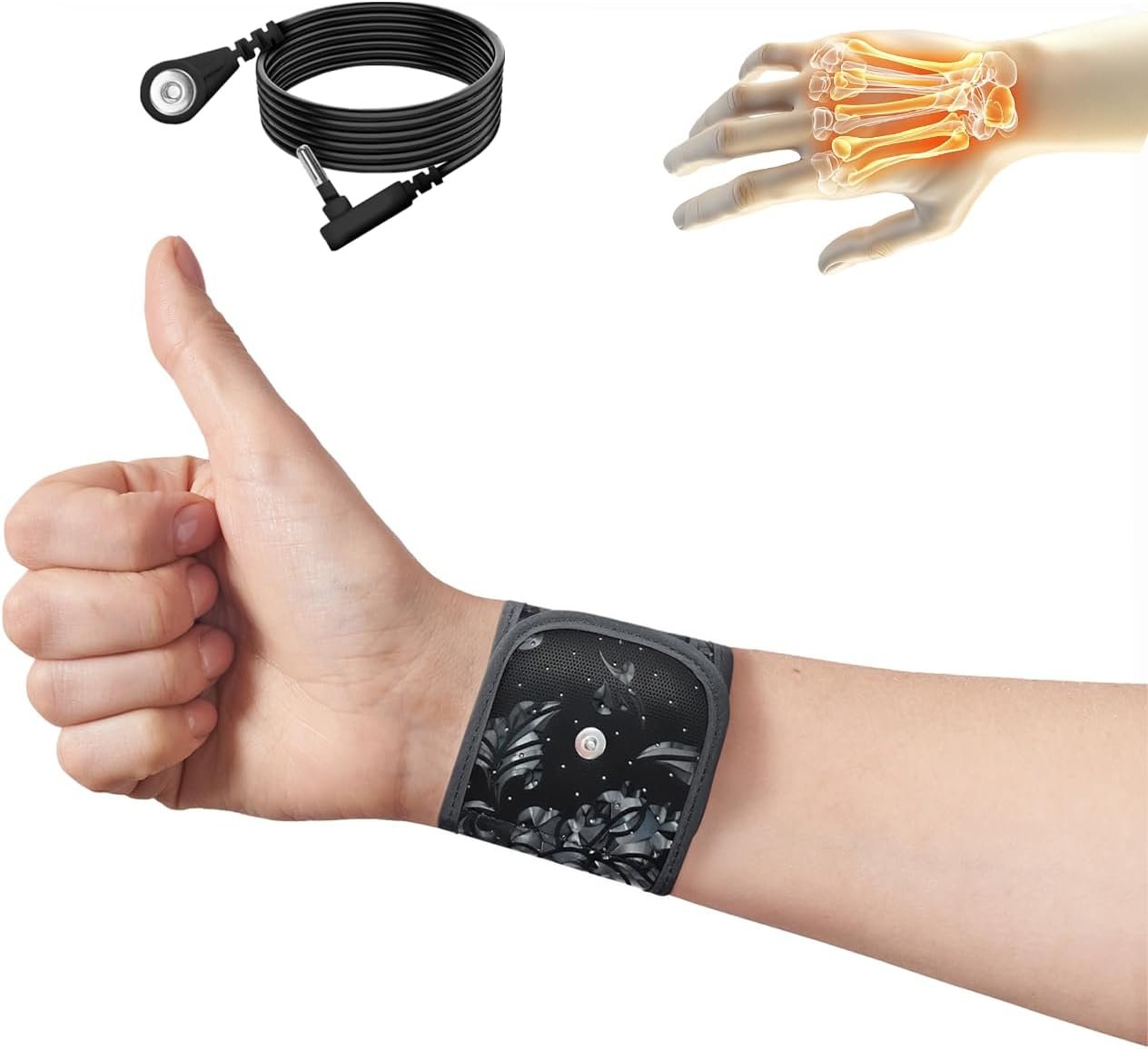 Grounding Wrist Strap, Grounding Wristband Earth Wrist Band with Silver Fiber for Improved Sleep and Reduced Pain