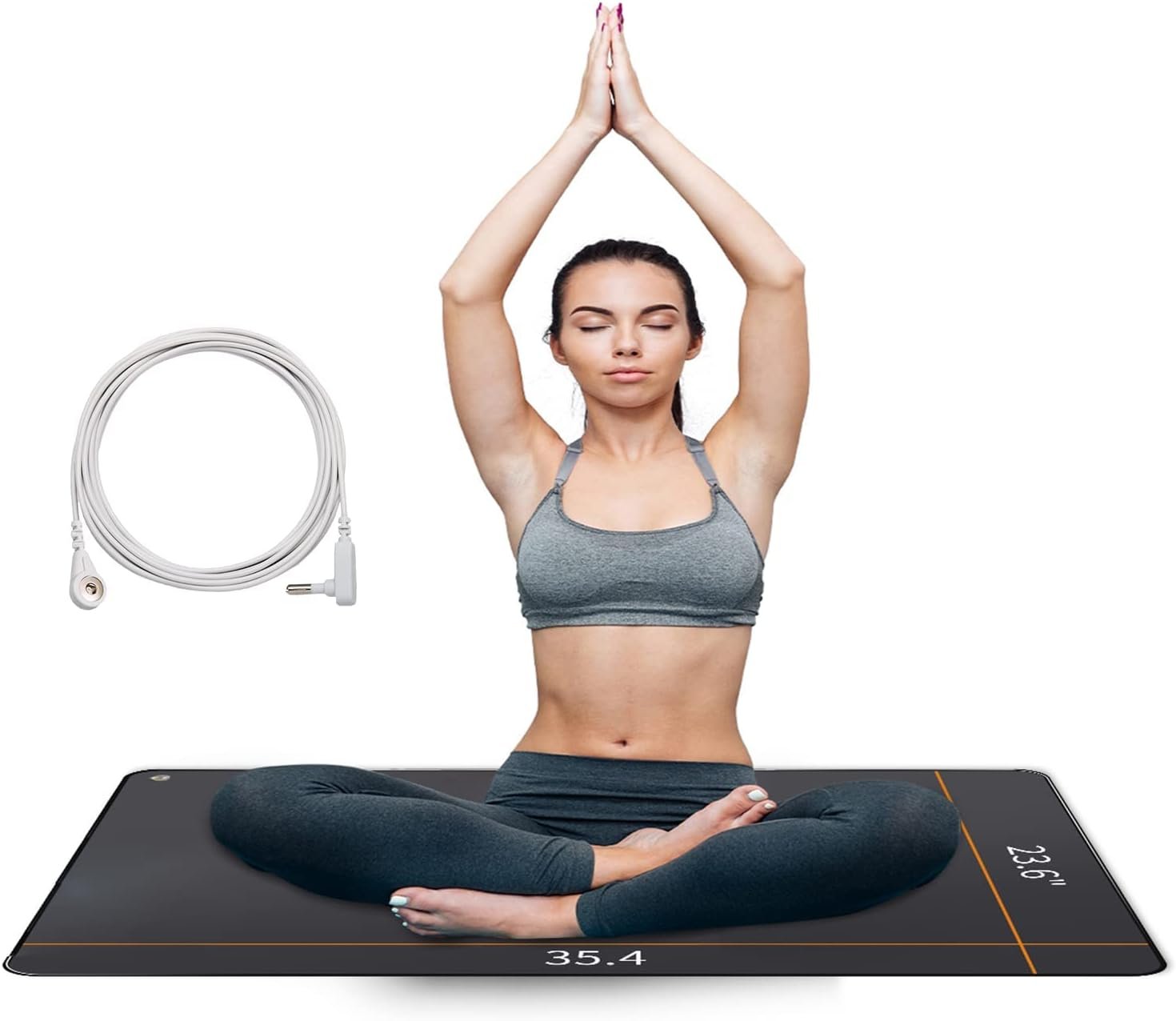 Grounding Mat,35.4×23.6 inches,Reconnect to The Earth EMF Recovery,for Foot Therapy,Carbon Fiber Universal Grounding Mat for Feet,Improve Energy,Sleep Assist and Helps with Anxiety
